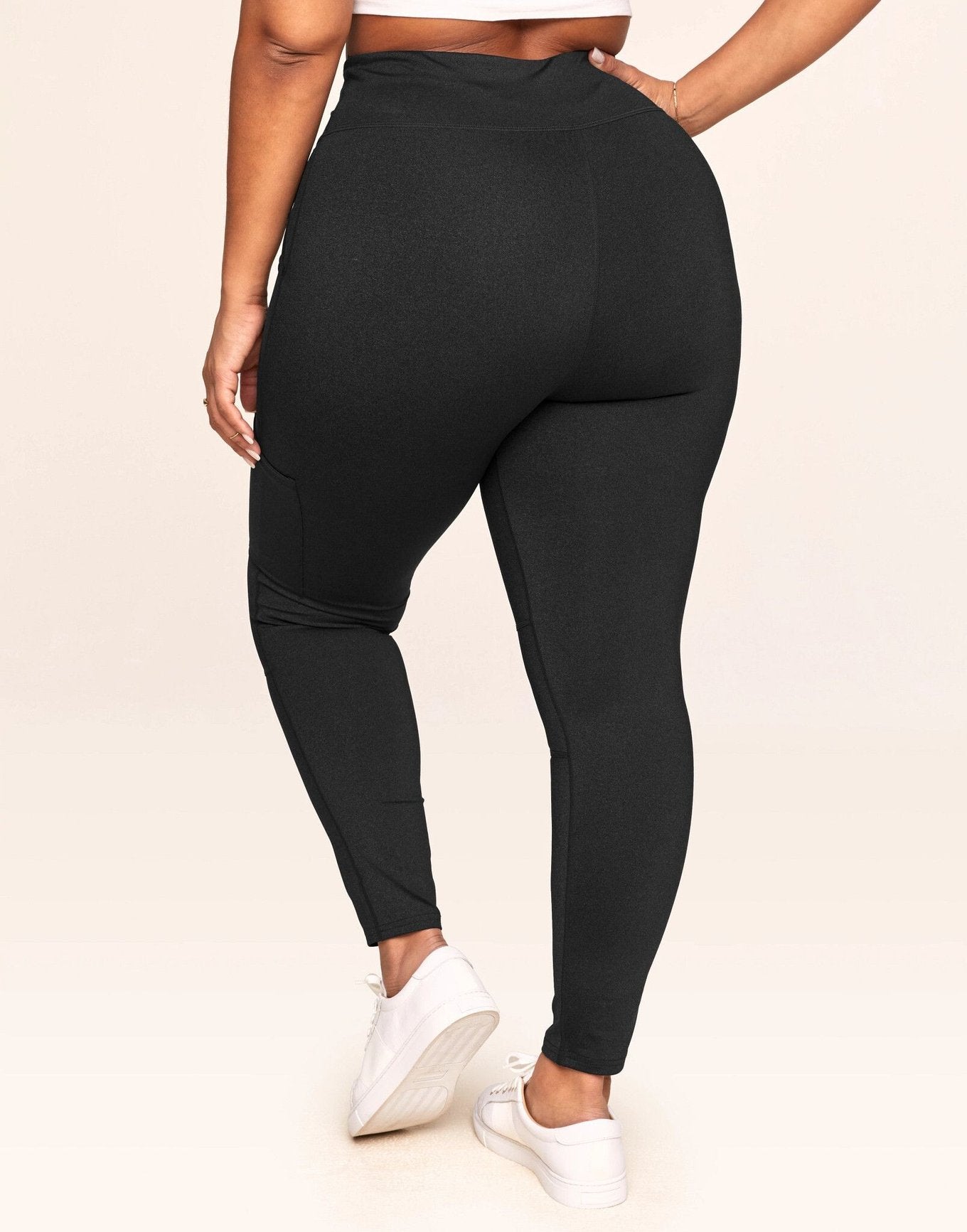 Haley Heathered Cargo Legging Plus Negro