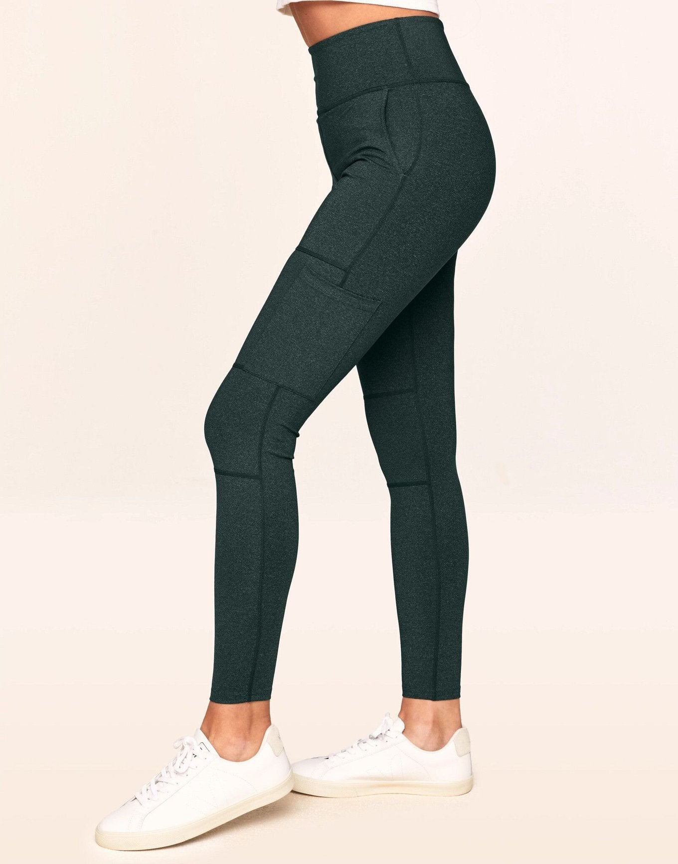 Haley Heathered Cargo Legging Verde