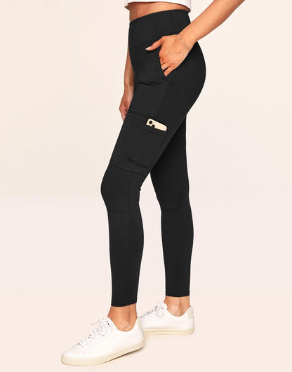 Haley Heathered Cargo Legging Negro