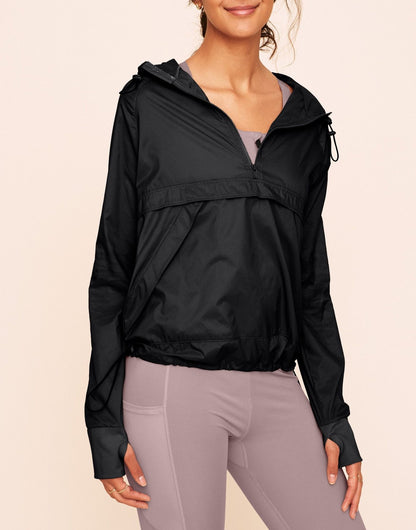 Lexie Sheer Windbreaker Jacket Negro