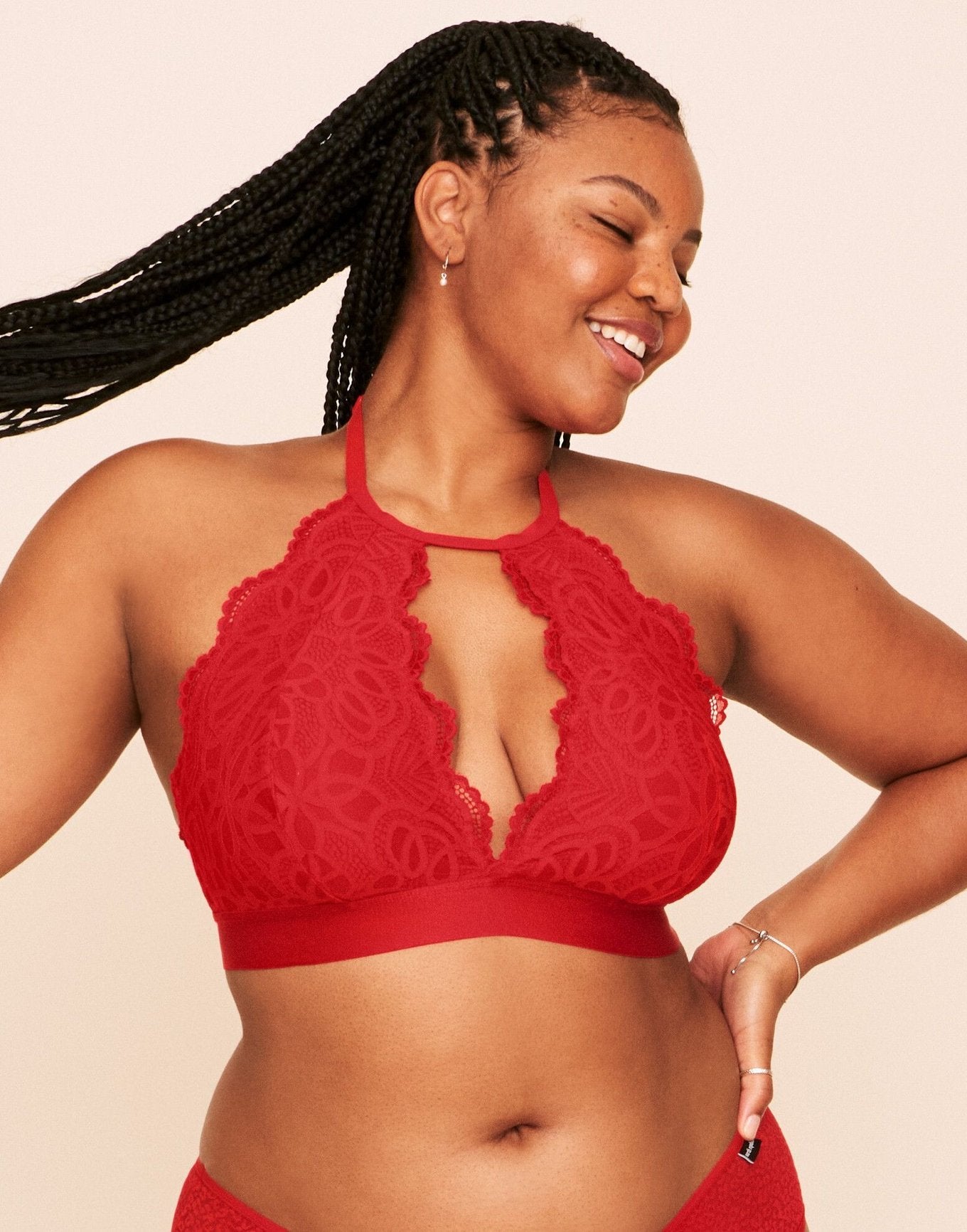 Rylan Halter Bralette Forrado Plus Rojo