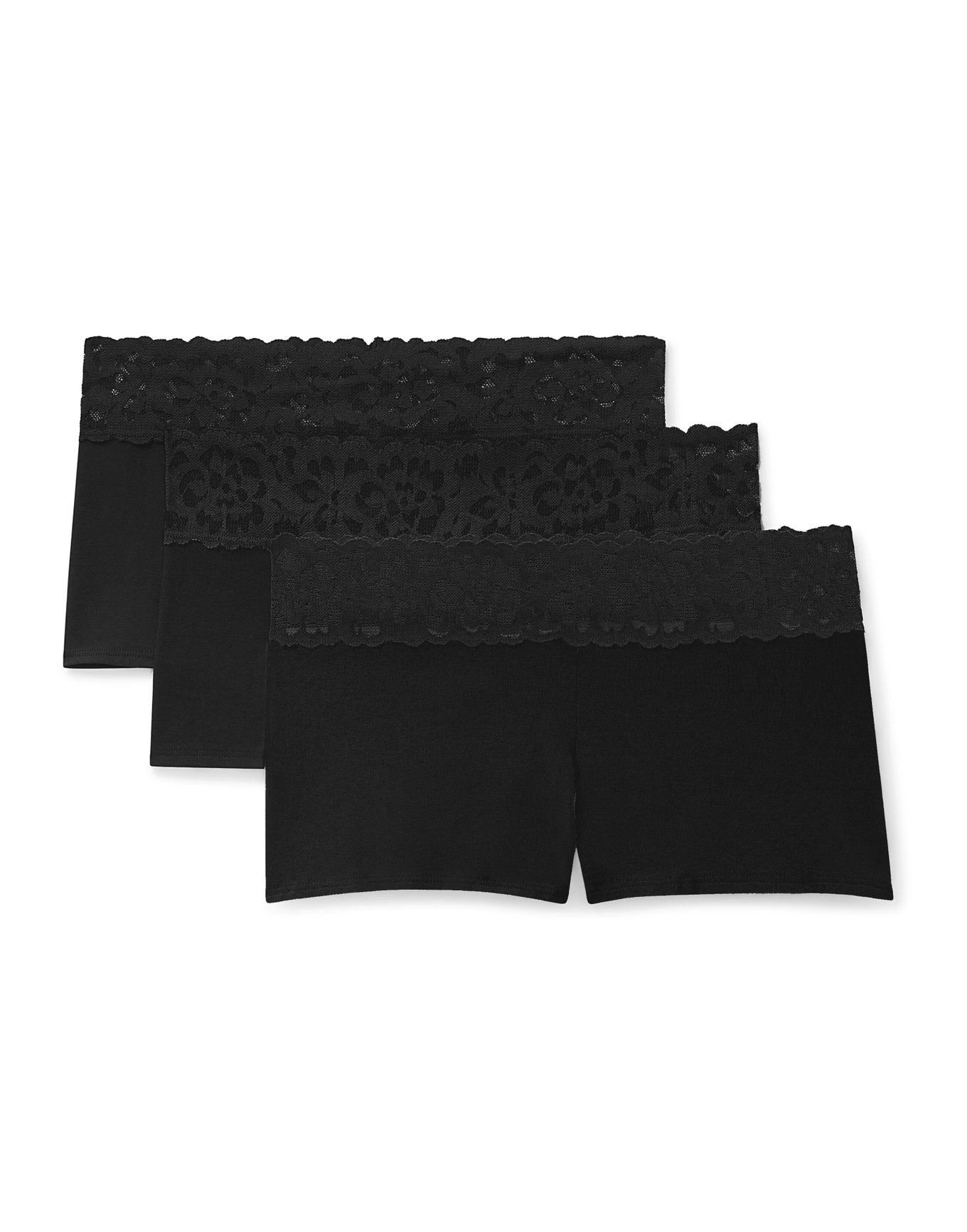 Leondra Cotton Pack Shortie Plus Negro