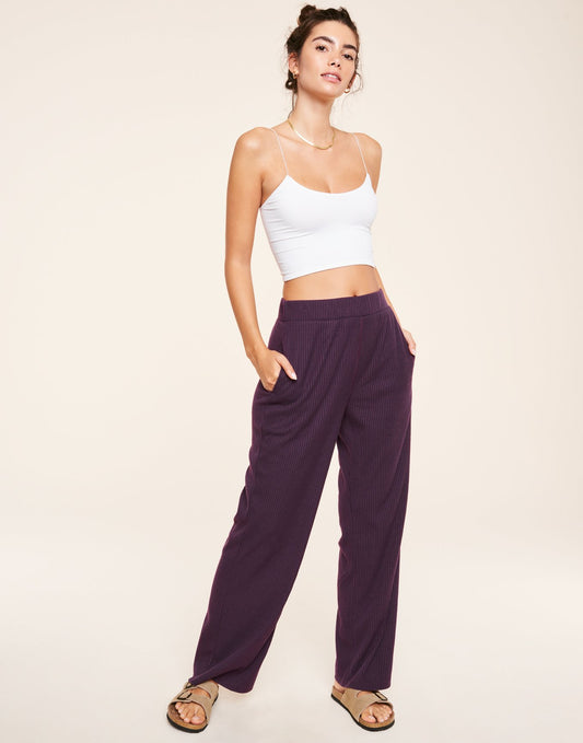 Riley Rib Lounge Pant Morado