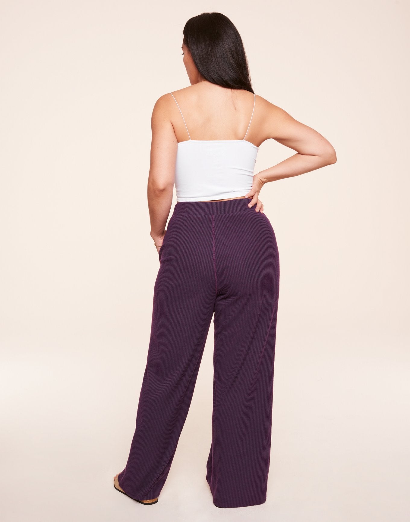 Riley Rib Lounge Pant Plus Morado