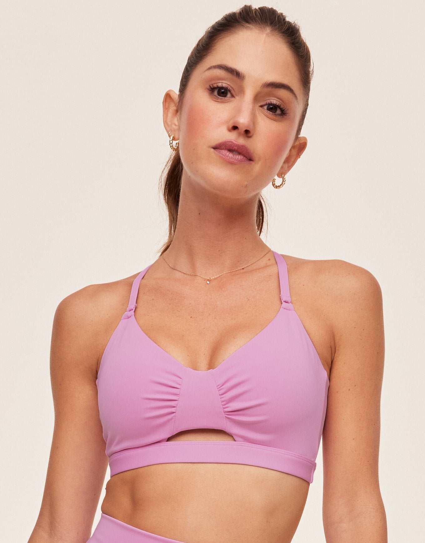 Lotus Low Support Ruched Bra Forrado Morado