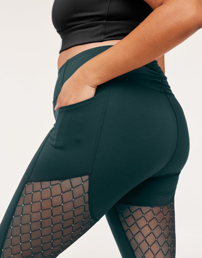 Lotus Novelty Mesh Legging Plus Verde