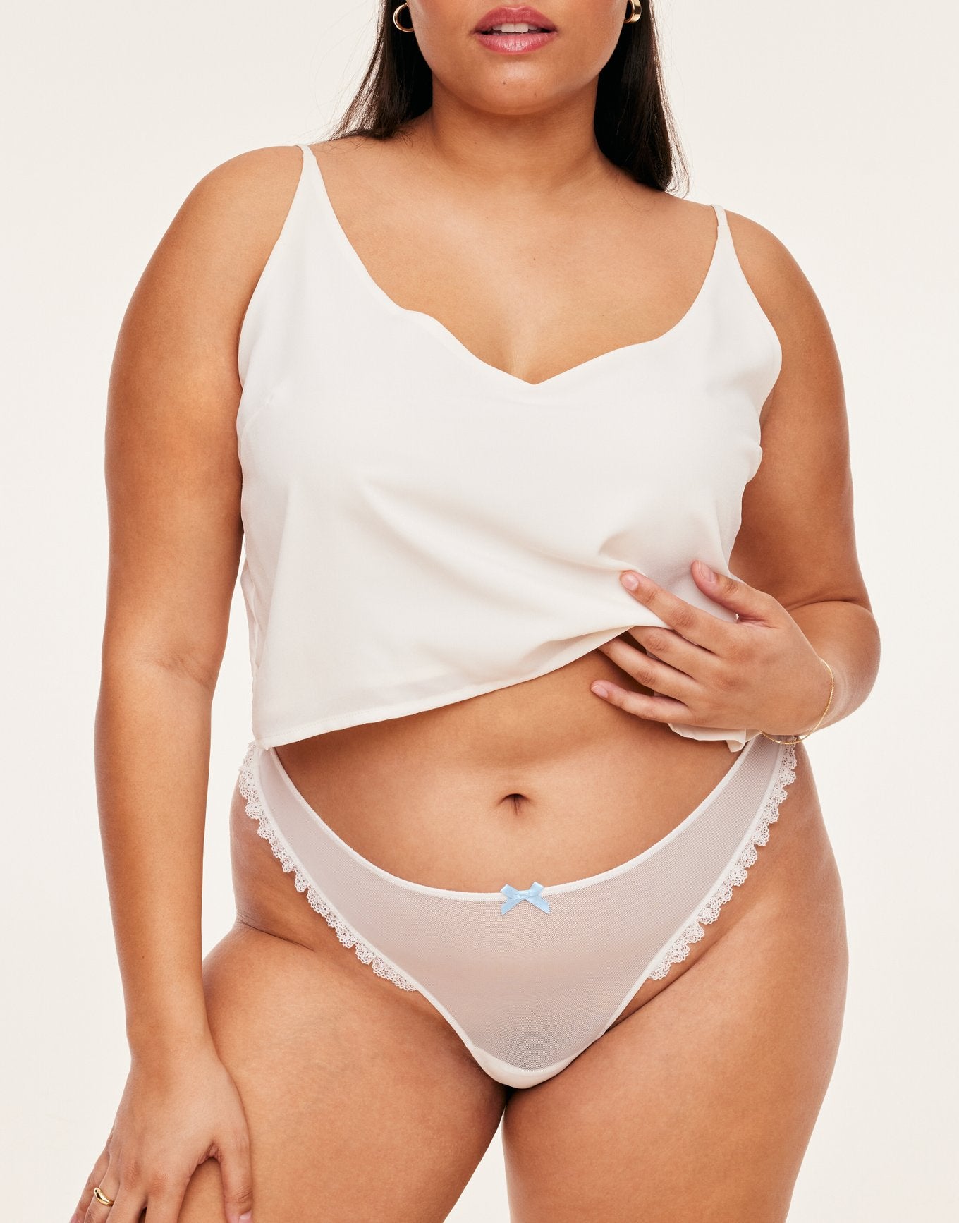 Bridal Veil Panty Tanga Plus Blanco