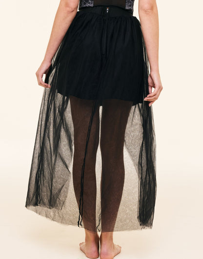 Long Tulle Tutu Skirt Negro